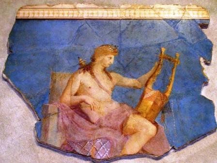 Roman god Apollo fresco Palatine Museum, Rome