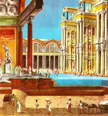 Baths of Caracalla modern artist sketch