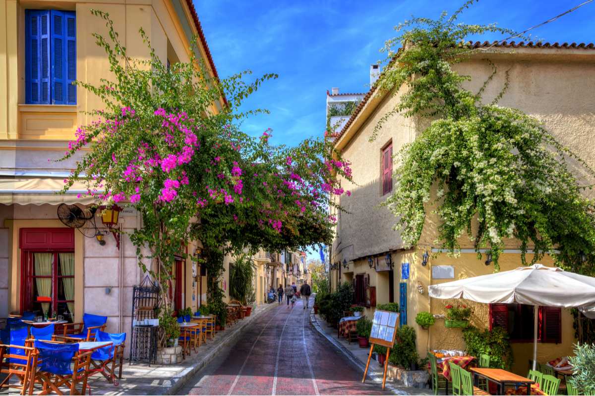 Plaka neighbourhood, Greece, Greek food