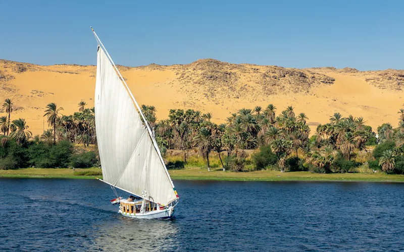 Sail the Nile River on a traditional felucca sailboat