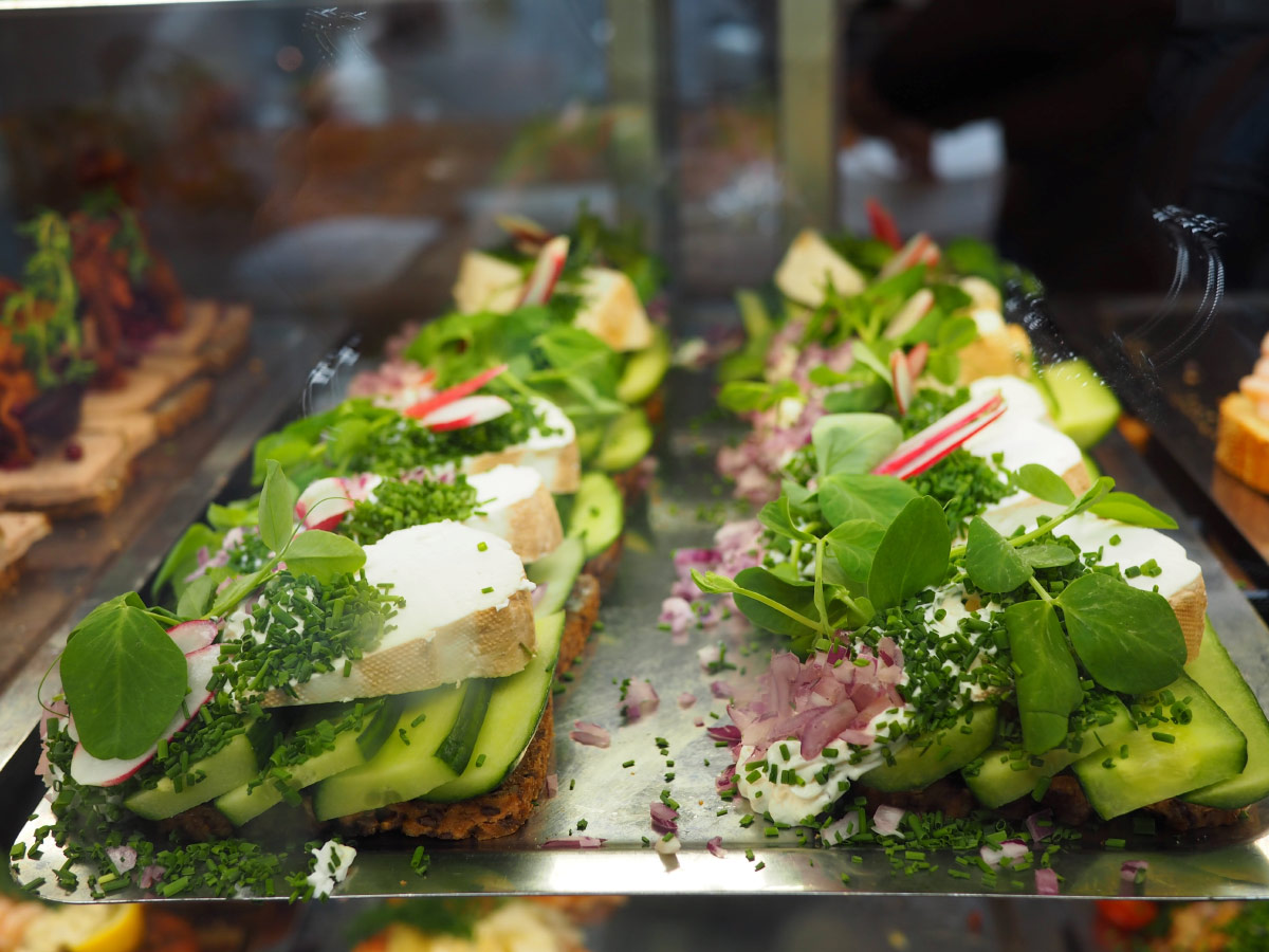 Smørrebrød with cheese and salad food bucket list