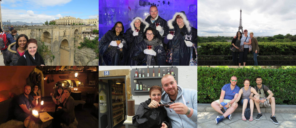 Group tour sightseeing in Europe travel friendships