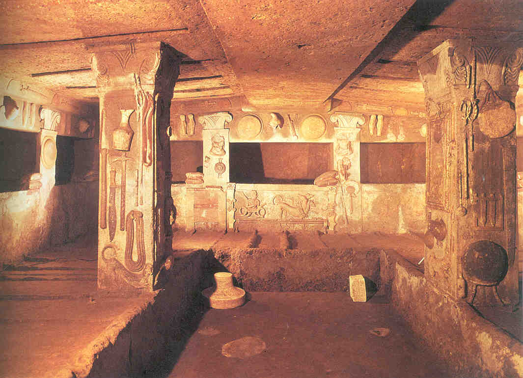 Tomb of Reliefs Interior, Cerveteri