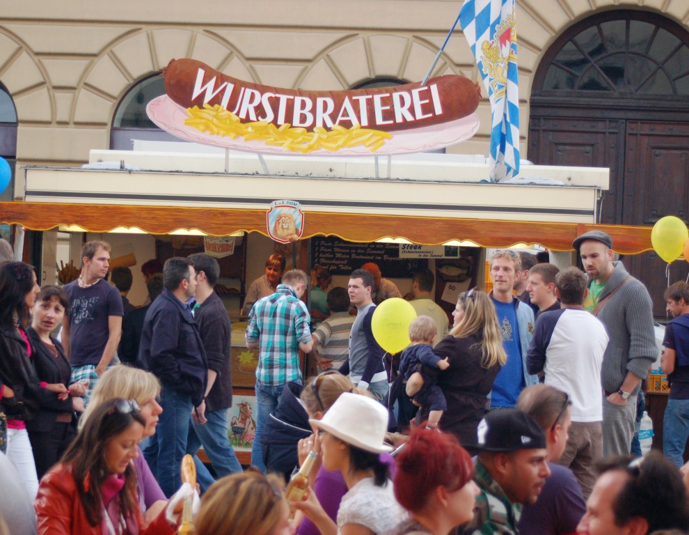 Young people at Oktoberfest Warm-Up, Munich Germany